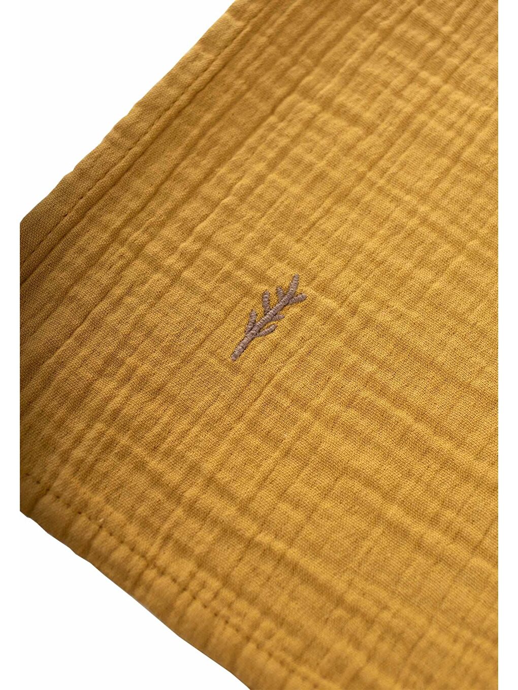 Nakışlı Müslin Battaniye 90X100 Cm Hardal Sarı-2