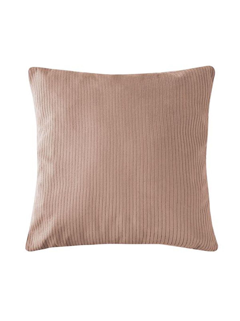 Fitilli Kadife Kırlent - Kahverengi - 43x43 cm-2