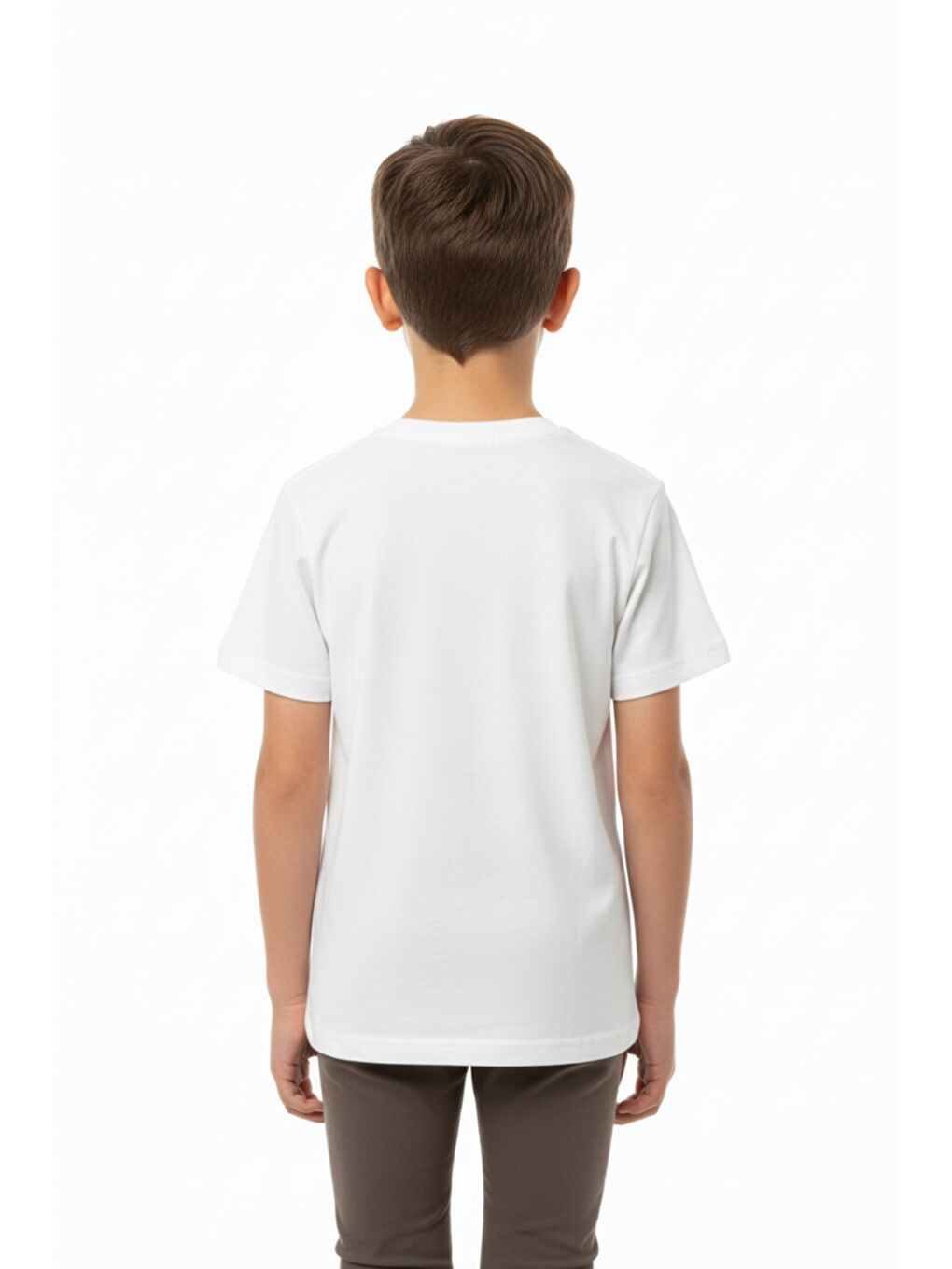 Ekru Erkek Çocuk Bisiklet Yaka Kısa Kollu Baskılı Tişört 24991-3