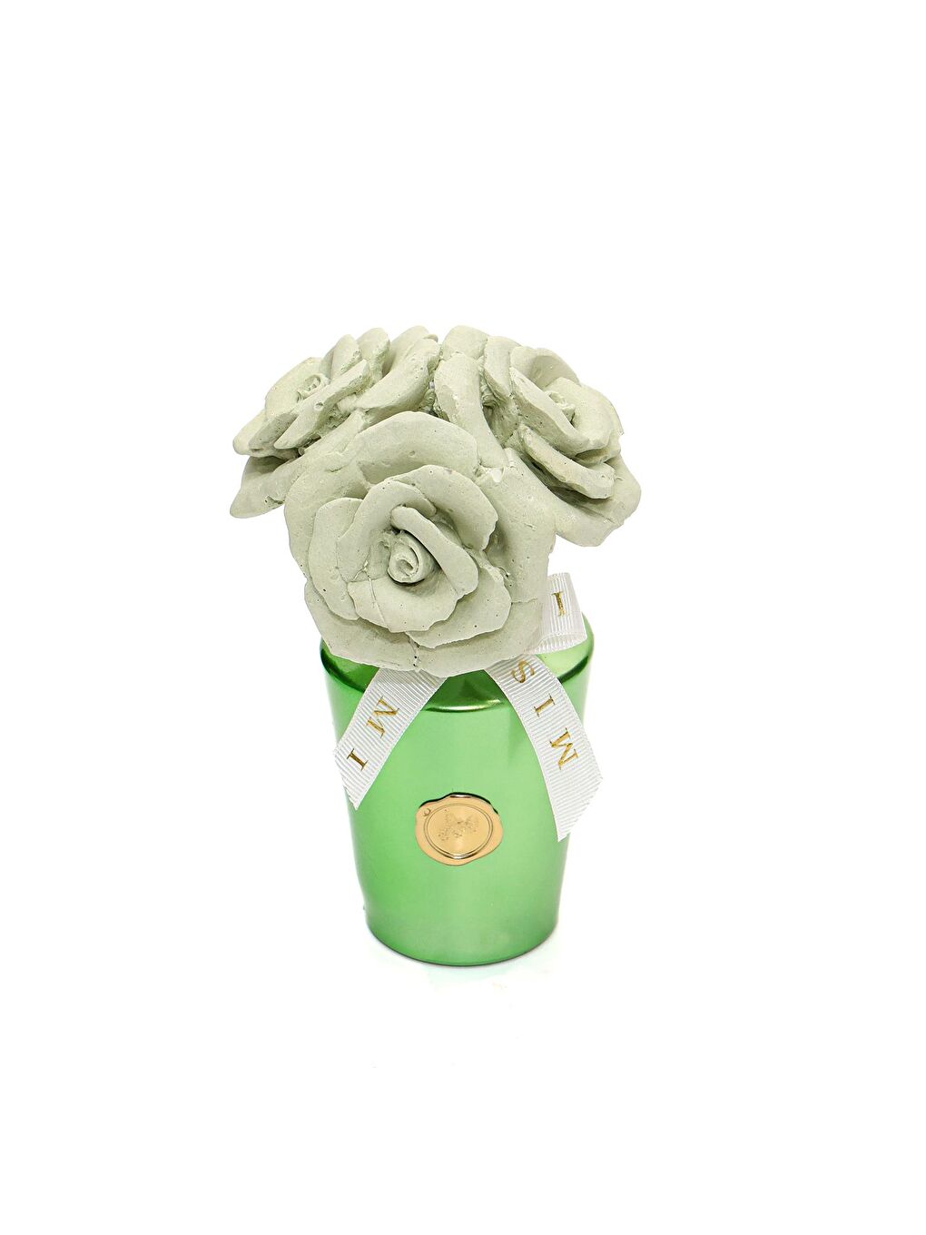 130 ml Yeşil Golden Glow Gri Gül Demeti Taşlı White Jasmine Oda Kokusu-1