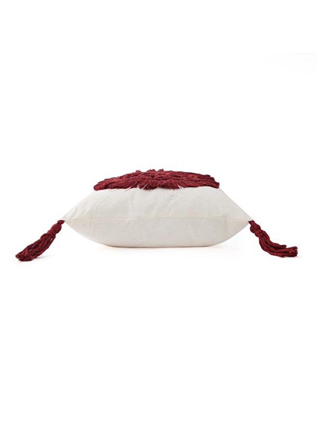 Haki Makrome Handmade Kırlent - Bordo / Ekru-4