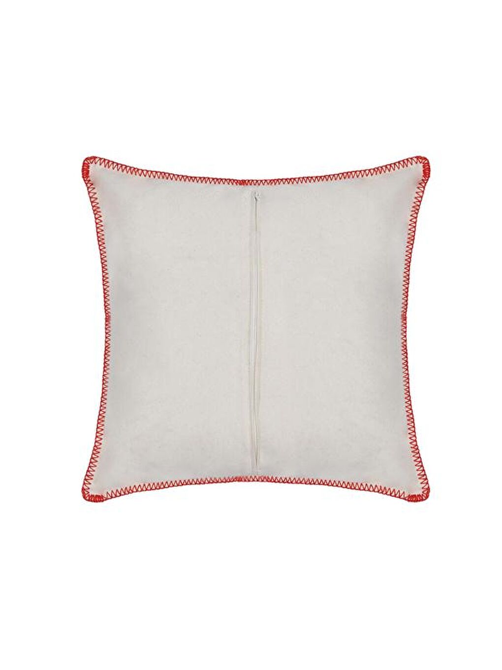 Ekru Çoban Dikiş Kırlent - Krem / Turuncu - 43x43 cm-1