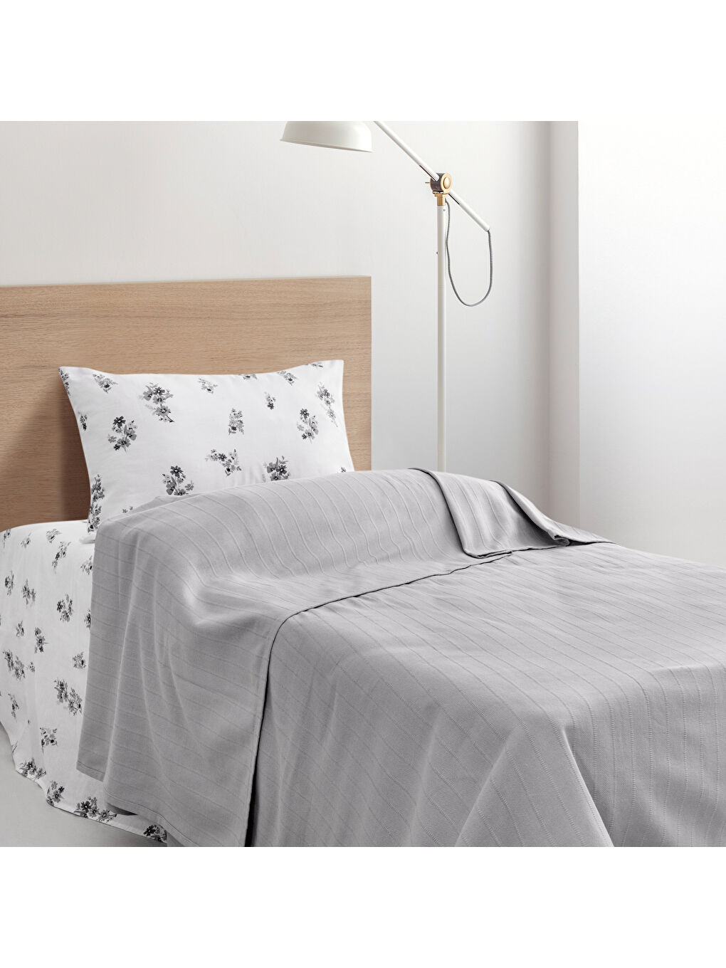 Home Hera Tek Kişilik Pike Takımı 3 Parça-Gri-1