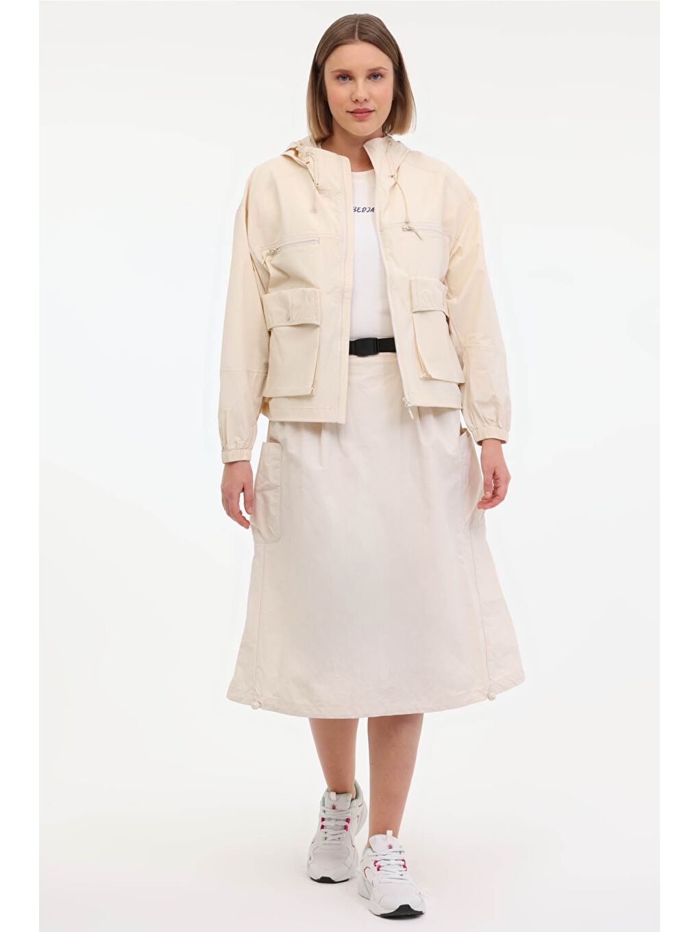 WL  ECOFI 8KT28 5FX Bej Kadın Yağmurluk-2