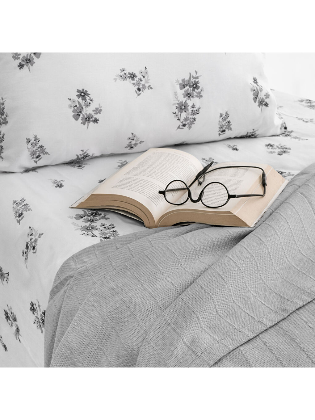 Home Hera Tek Kişilik Pike Takımı 3 Parça-Gri-3