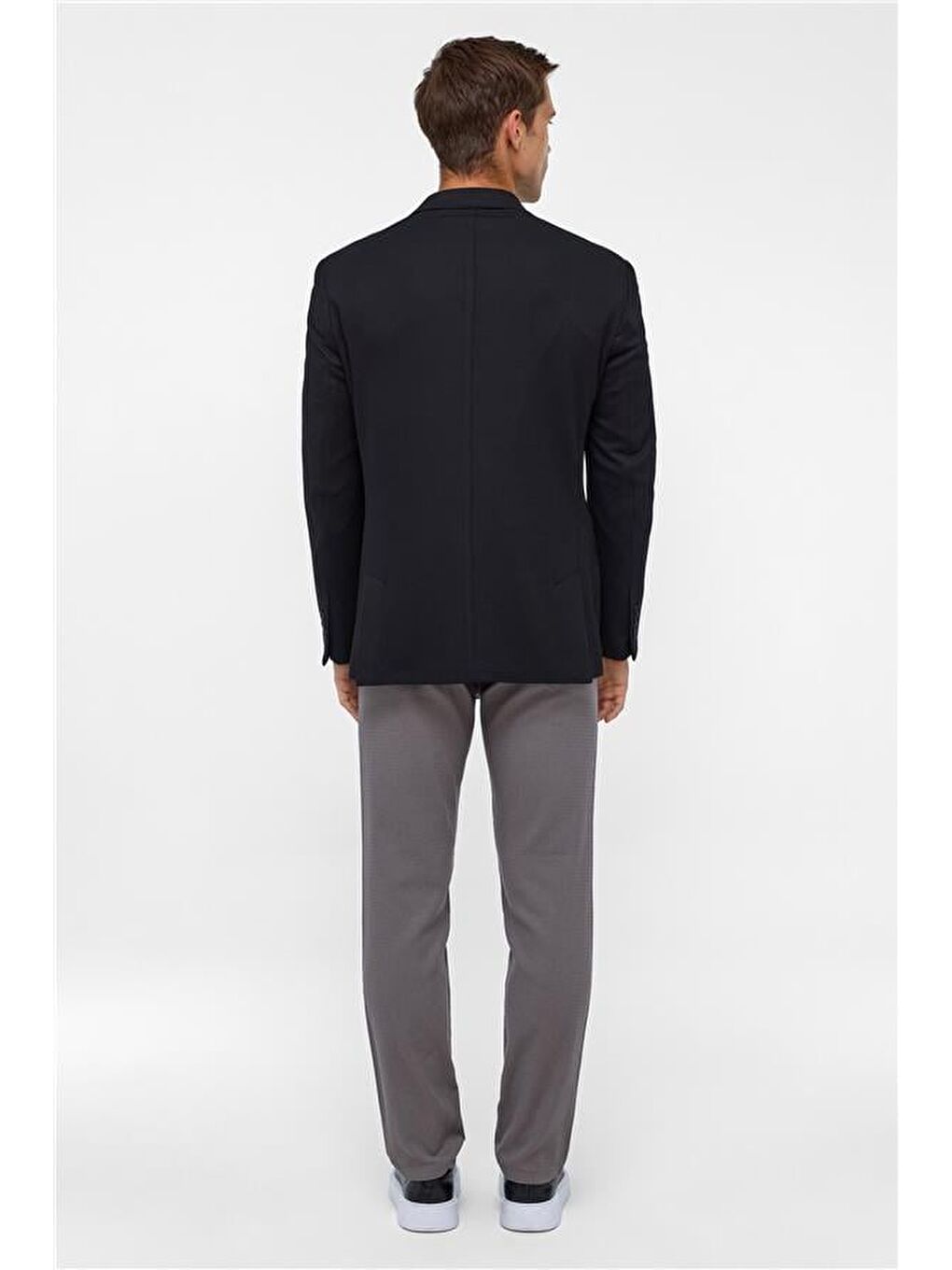 Siyah Regular Desenli Mono Yaka 6 Drop Ceket-8