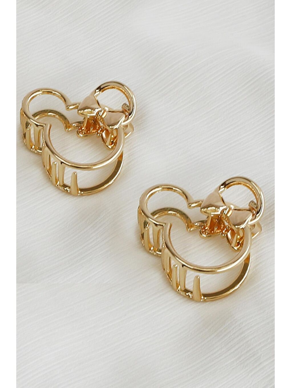 Sarı Minnie Metal Mini Mandal Toka 2'li Paket Altın