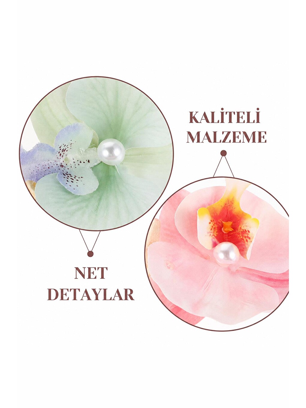 Yeşil 2 Adet Midyeli Aloha Orkide Pens Toka-1