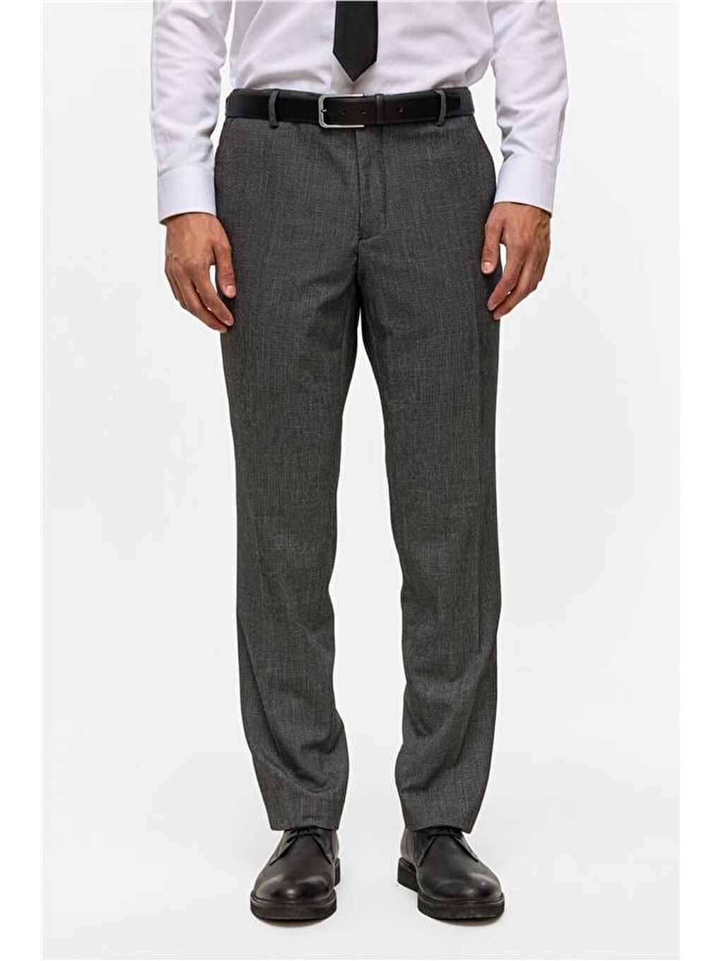 Siyah Regular Desenli Sivri Yaka 4 Drop Takım Elbise-9