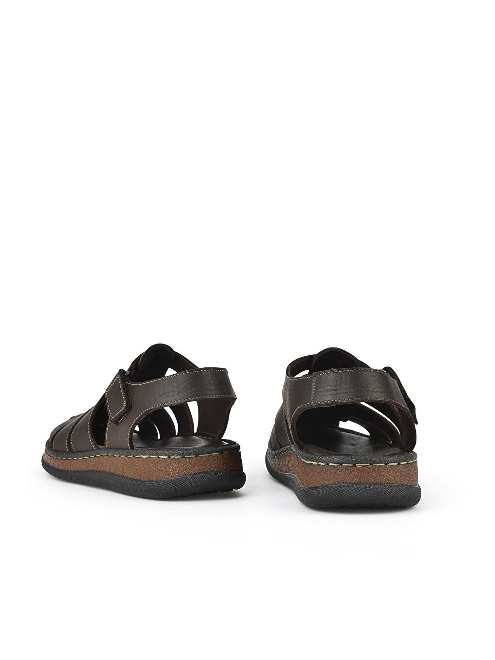 Kahverengi Erkek Hakiki Deri Sandalet 1511045ZS32 Kahve-2