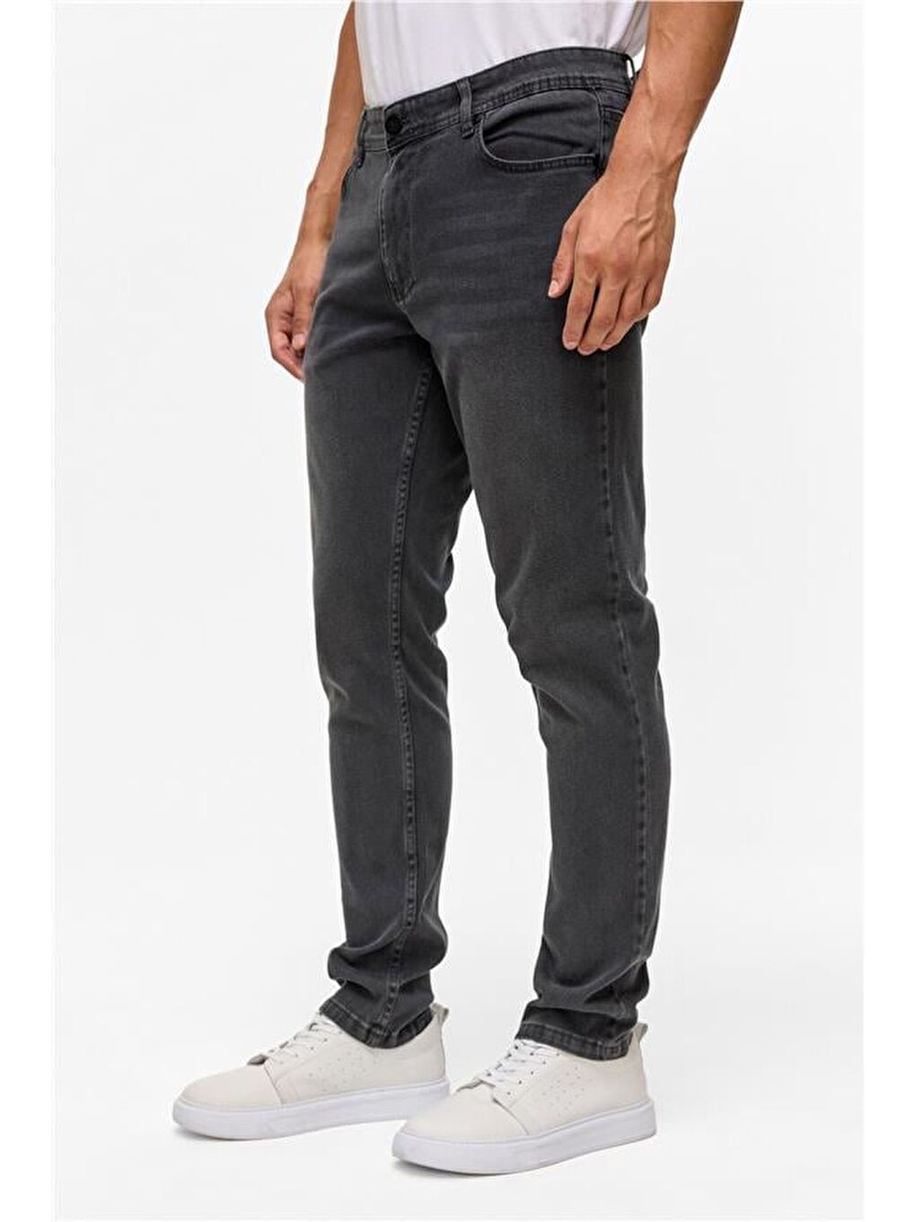 Gri Slim Denim Jean Pantolon-2
