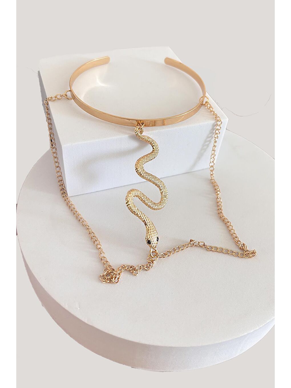 Sarı Yılan Tasarımlı Kol Aksesuarı Armband Pazu Bilekliği-2