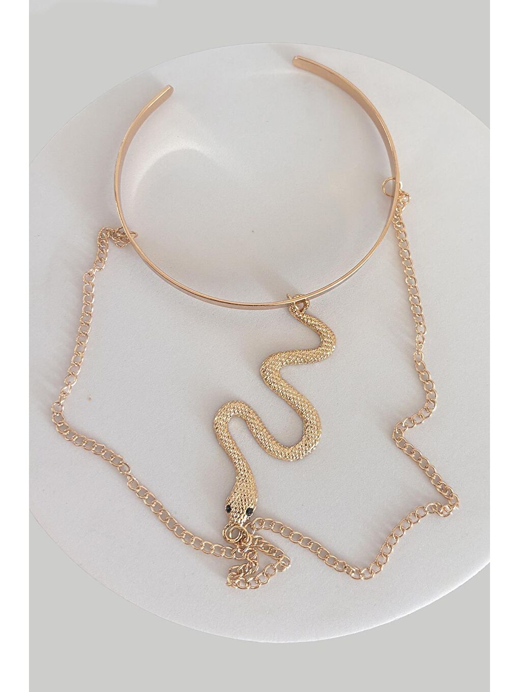 Sarı Yılan Tasarımlı Kol Aksesuarı Armband Pazu Bilekliği-3