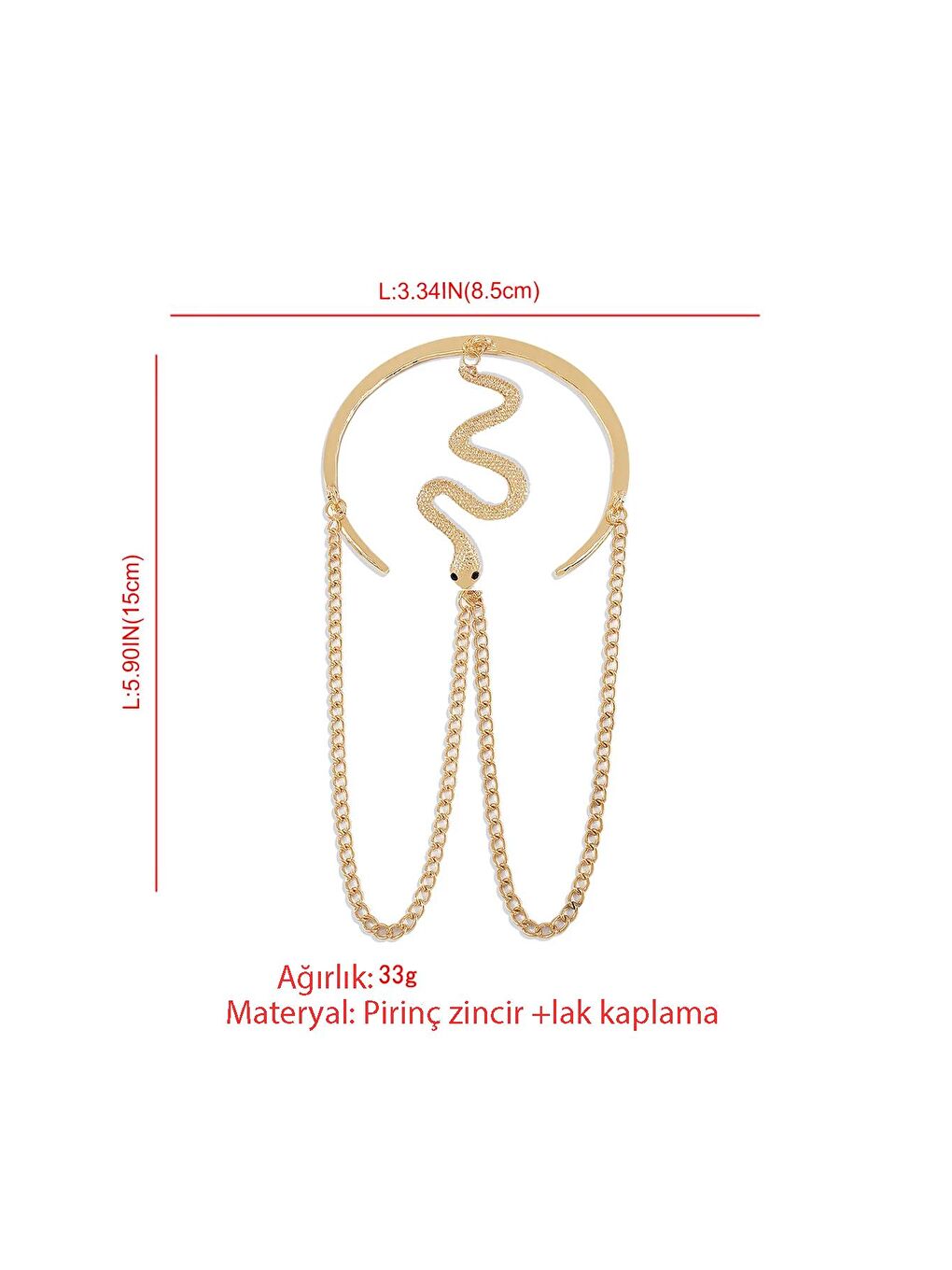 Sarı Yılan Tasarımlı Kol Aksesuarı Armband Pazu Bilekliği-4