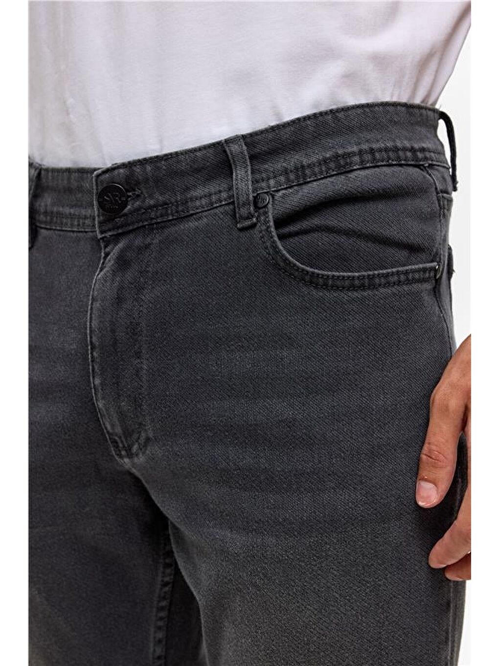 Gri Slim Denim Jean Pantolon-3