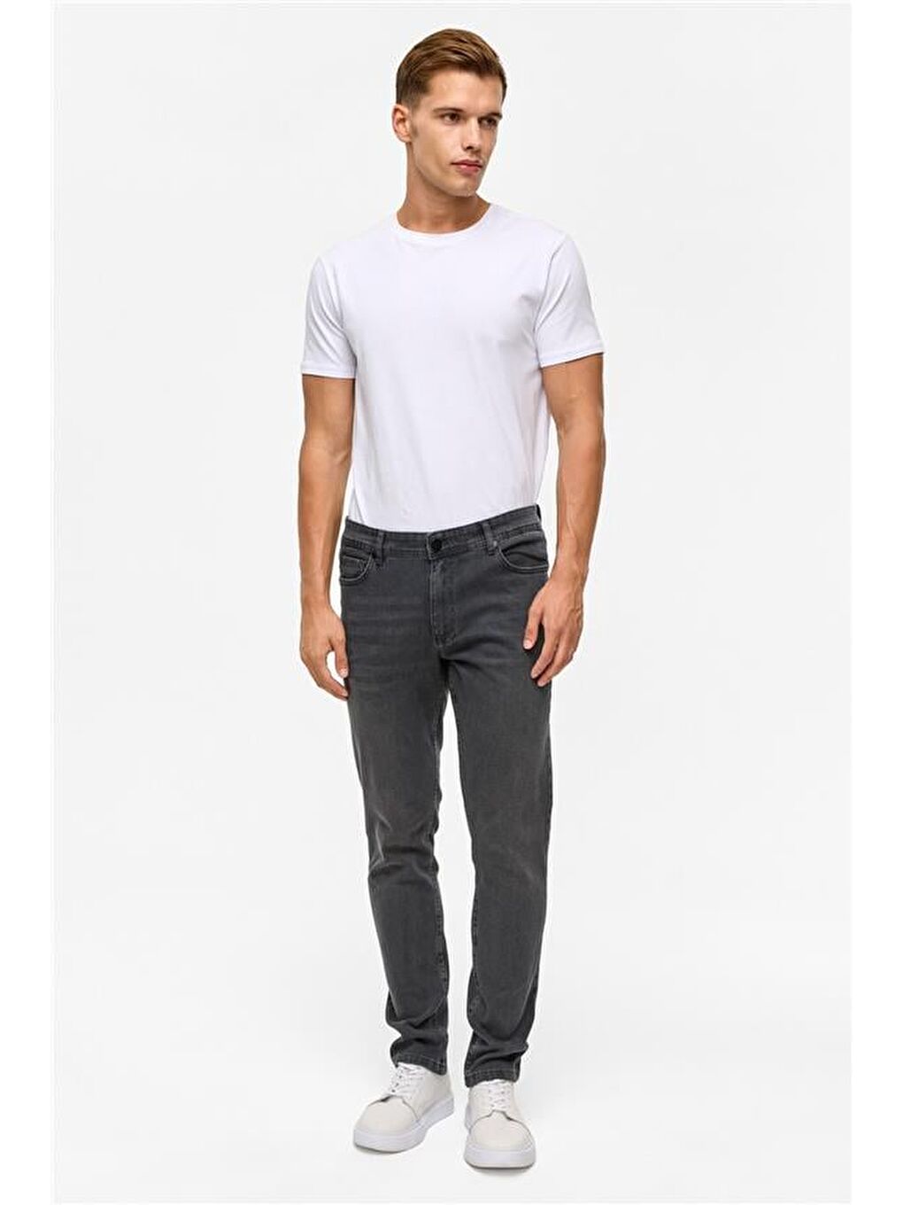 Gri Slim Denim Jean Pantolon-5