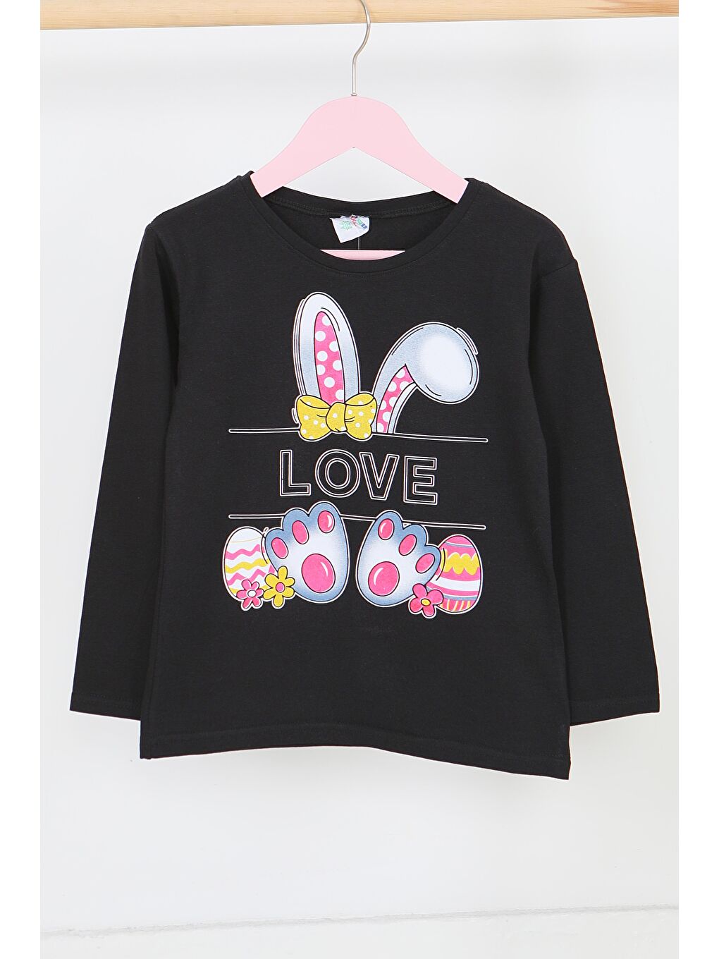 Kız Çocuk Siyah Uzun Kollu Baskılı Penye Badi - 27700-1