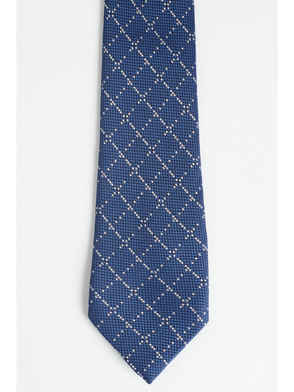 Erkek Lacivert-Gri Desenli Kravat-1
