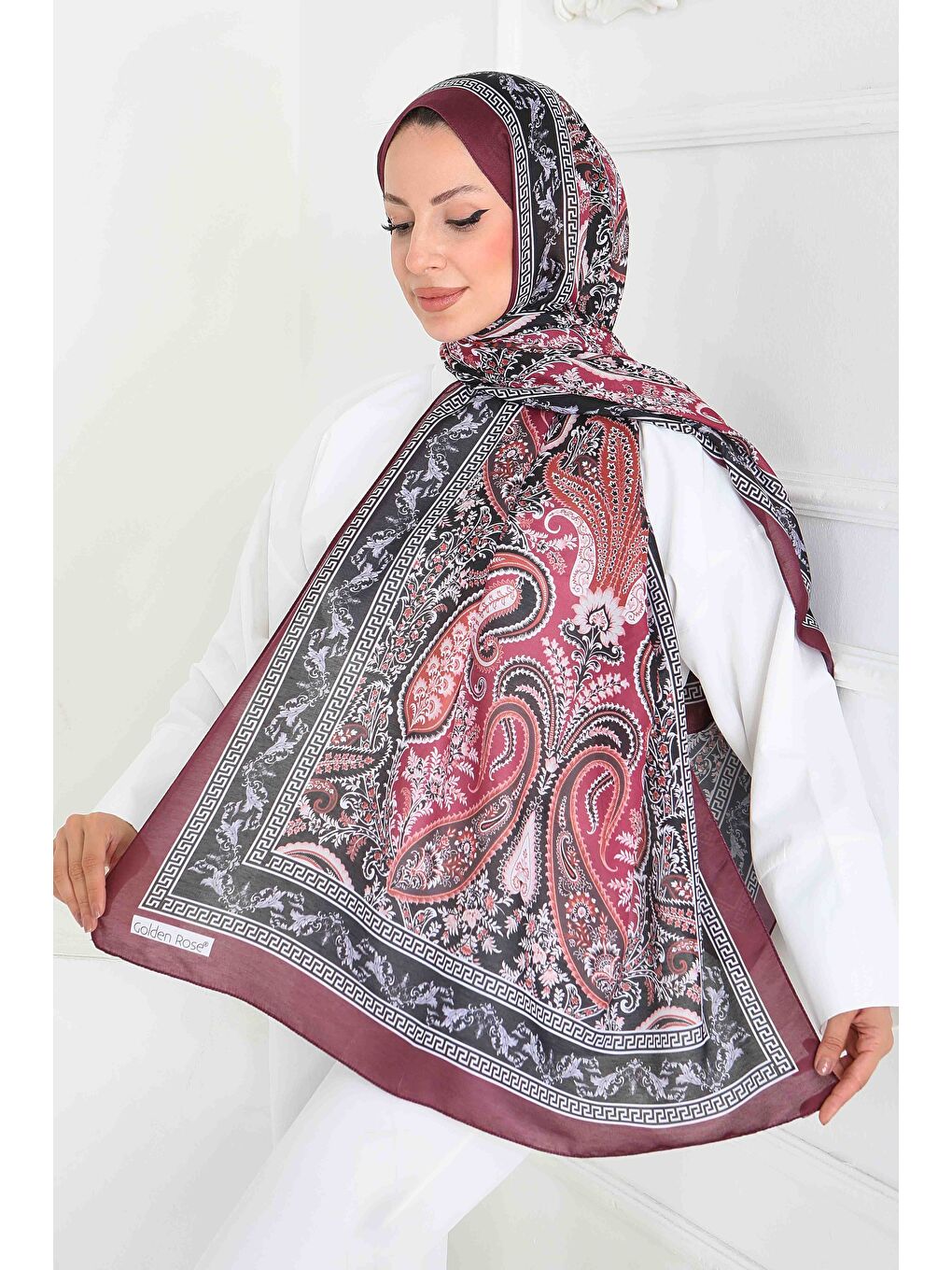 Etnika Soul Serisi Pamuk Şal Bordo - 27856-BORDO-2