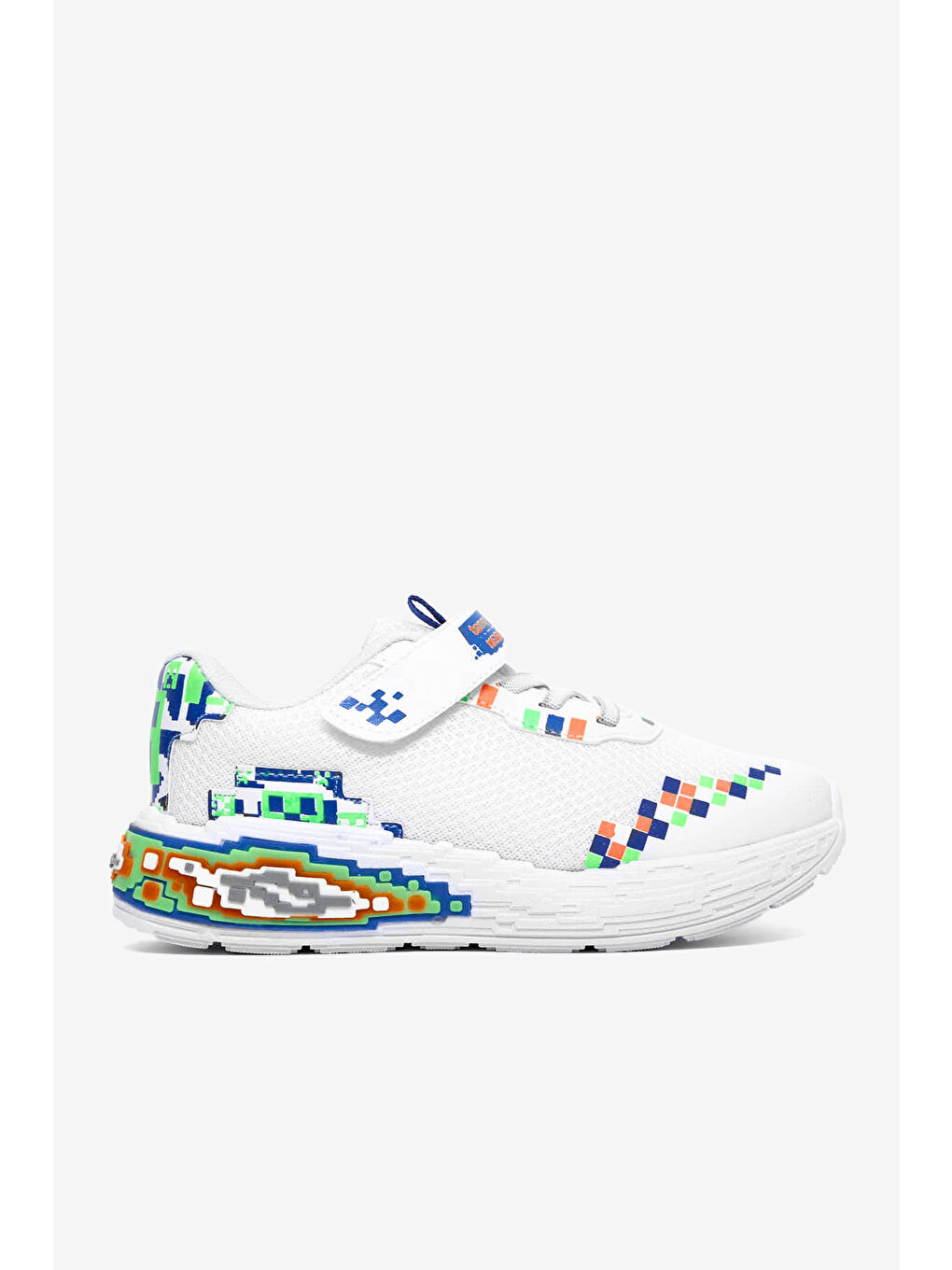 Çocuk Unisex Beyaz Rahat Kalıp Nefes Alabilen Cırtlı Işıklı Sneaker-3