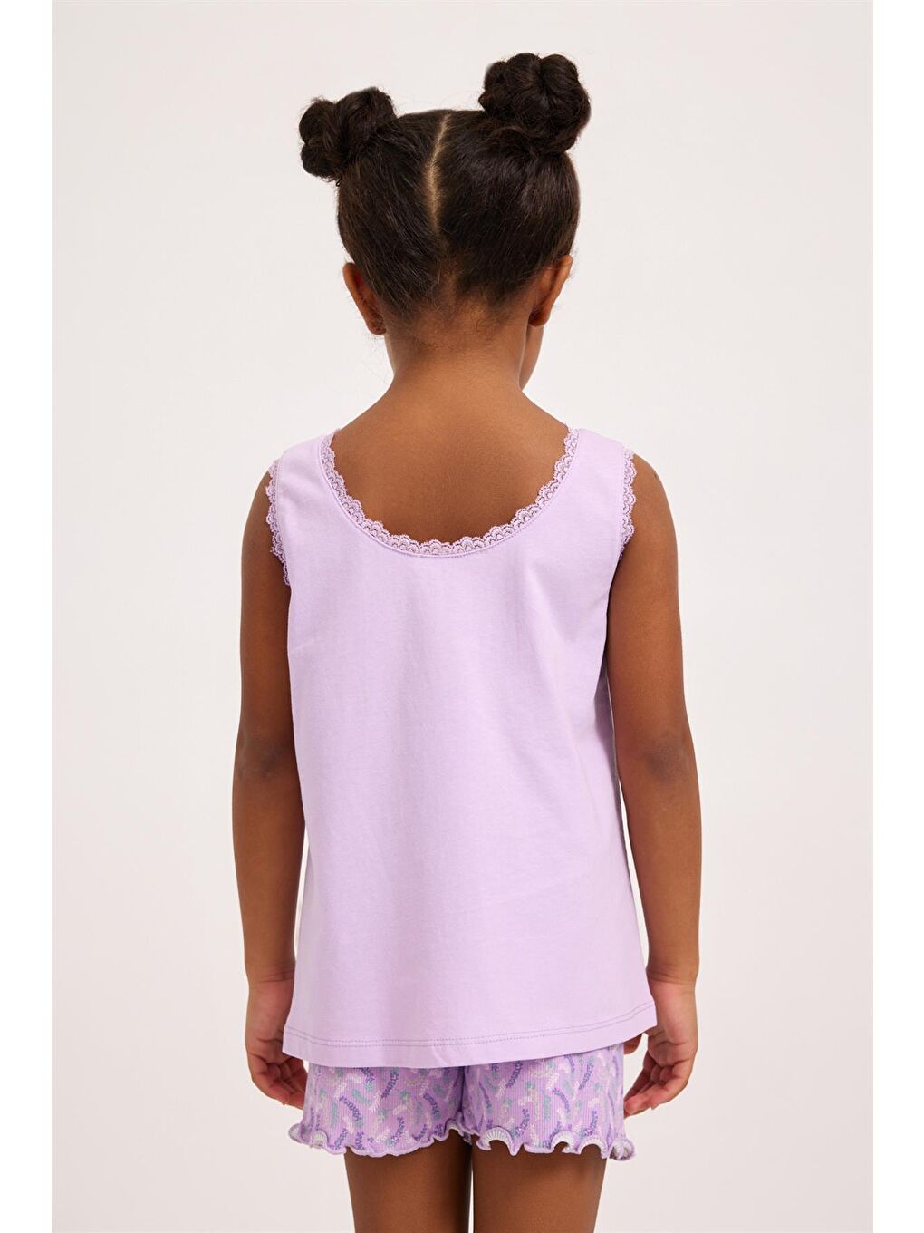 Lavender Kız Çocuk Dantelli Pijama Üst Lila-1