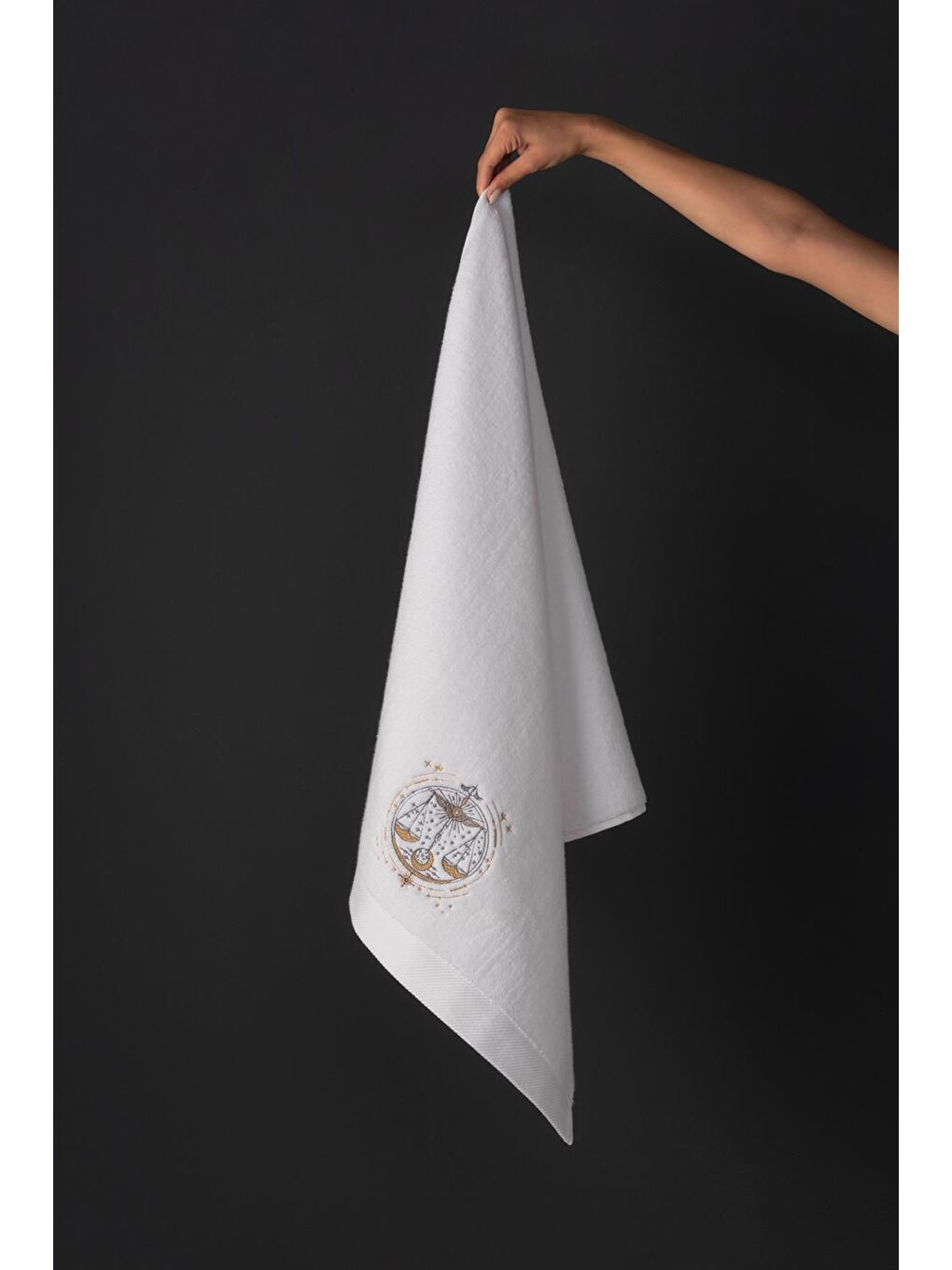 Varol Beyaz %100 Microcotton Üst Kalite Havlu Seti Burç Nakışlı - 5