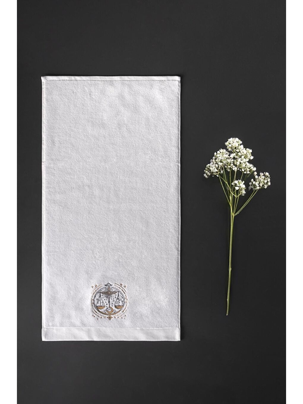 Varol Beyaz %100 Microcotton Üst Kalite Havlu Seti Burç Nakışlı - 7