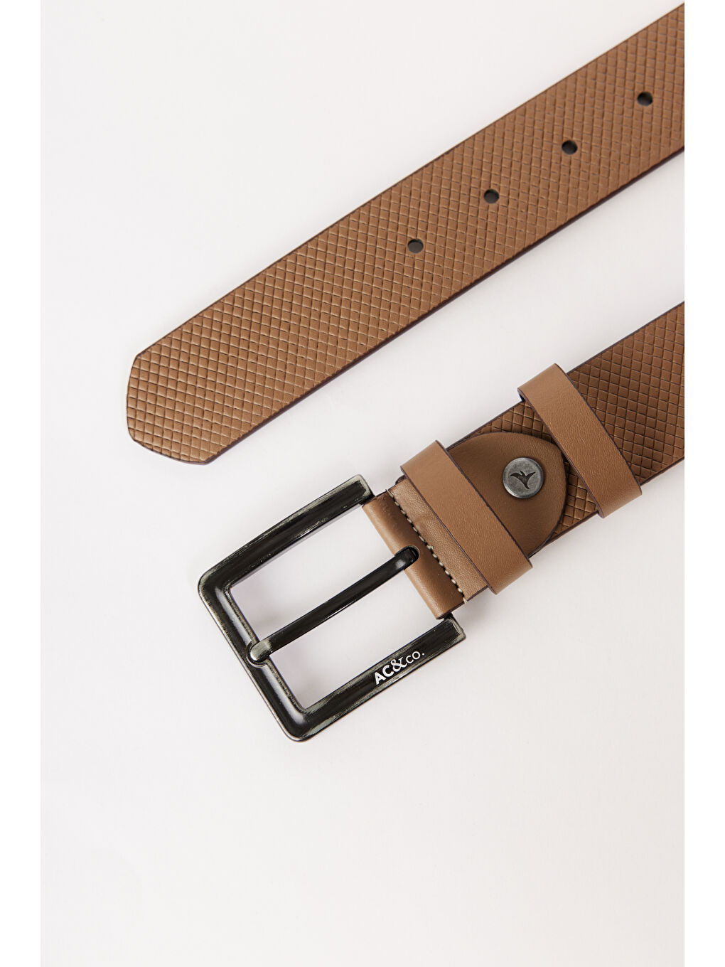 Erkek Bej Casual Suni Deri Kemer-1