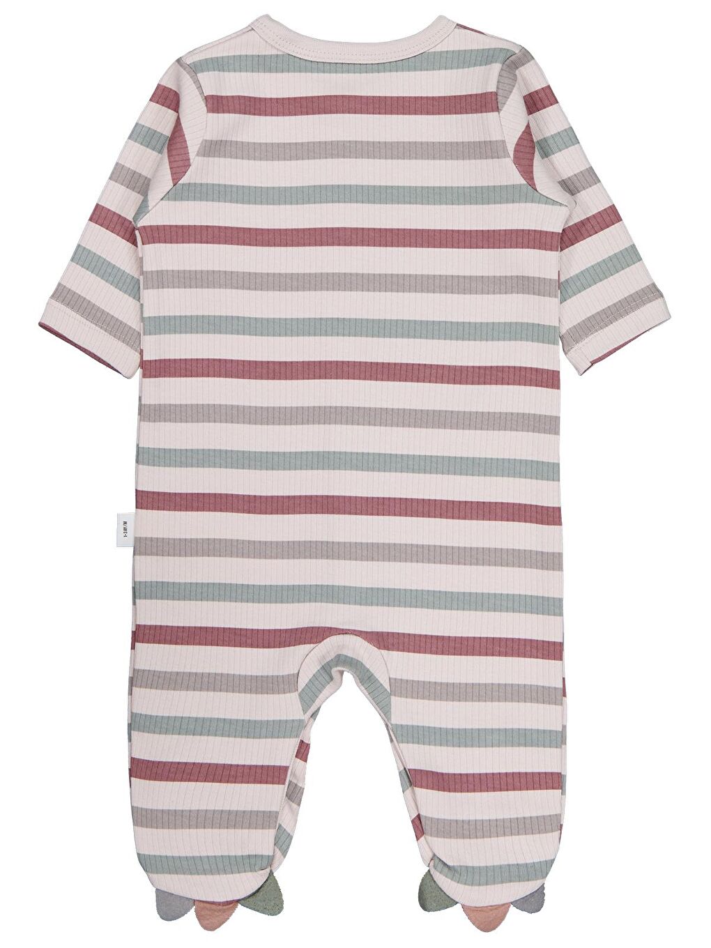 Baby Çizgi 1-9 Ay Tulum - Bej 9-12 Ay-1