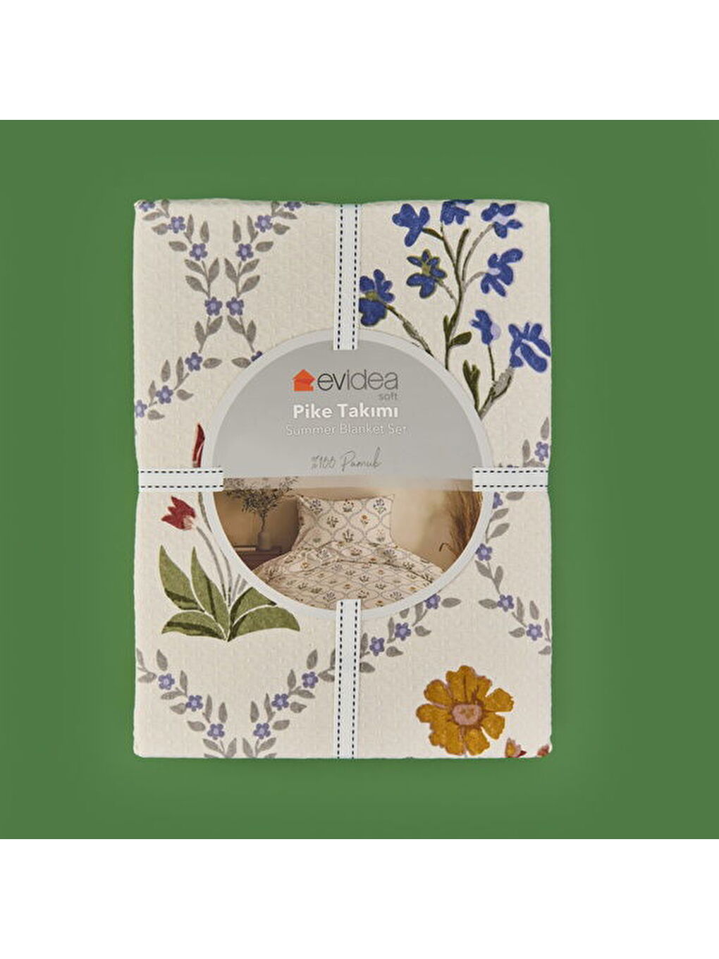 Soft Nostra Tek Kişilik Pike Takımı - Ekru-1