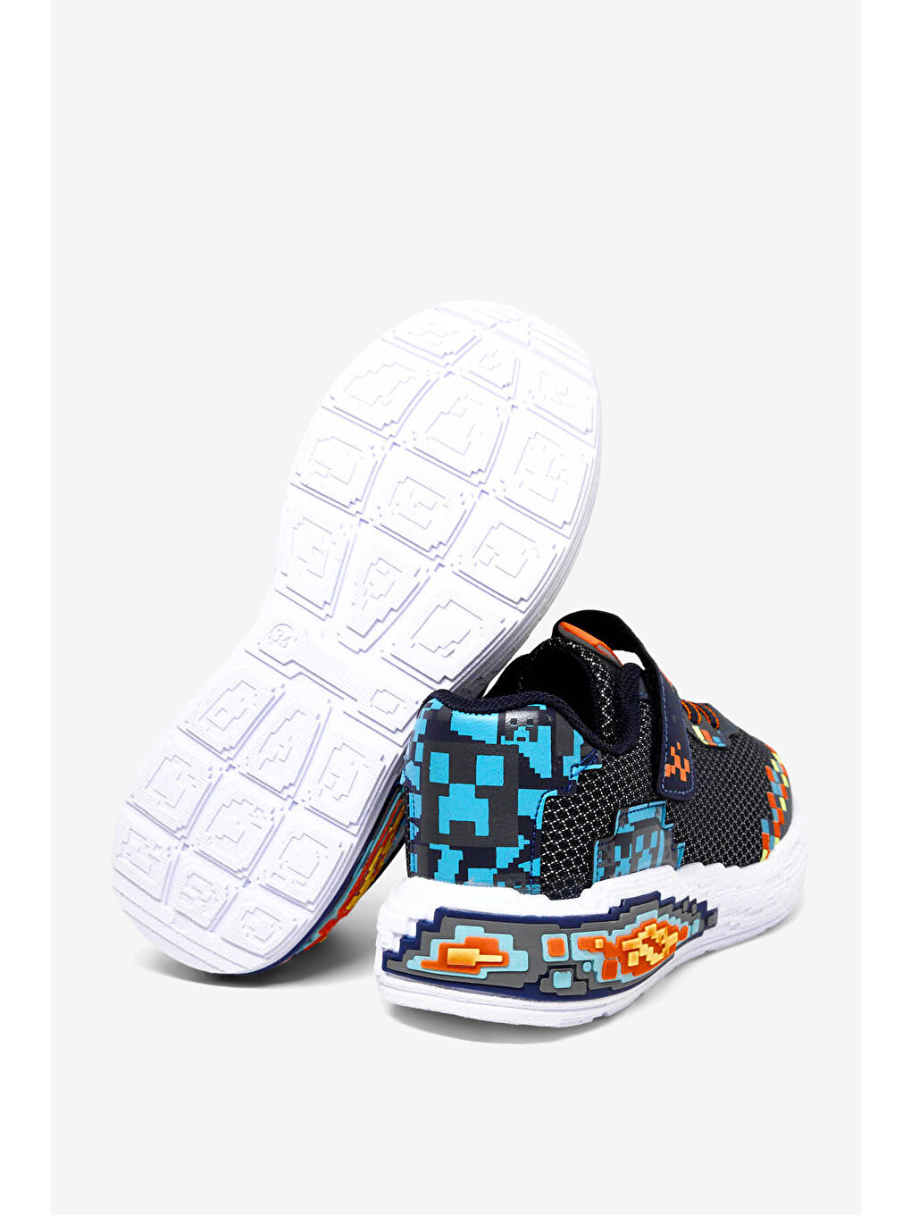 Çocuk Unisex Lacivert Rahat Kalıp Nefes Alabilen Cırtlı Işıklı Sneaker-2