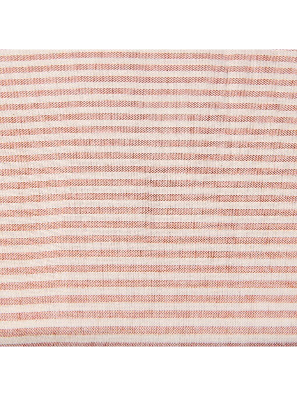 Kahverengi Soft Stripe Tek Kişilik Nevresim Takımı - Kiremit-1