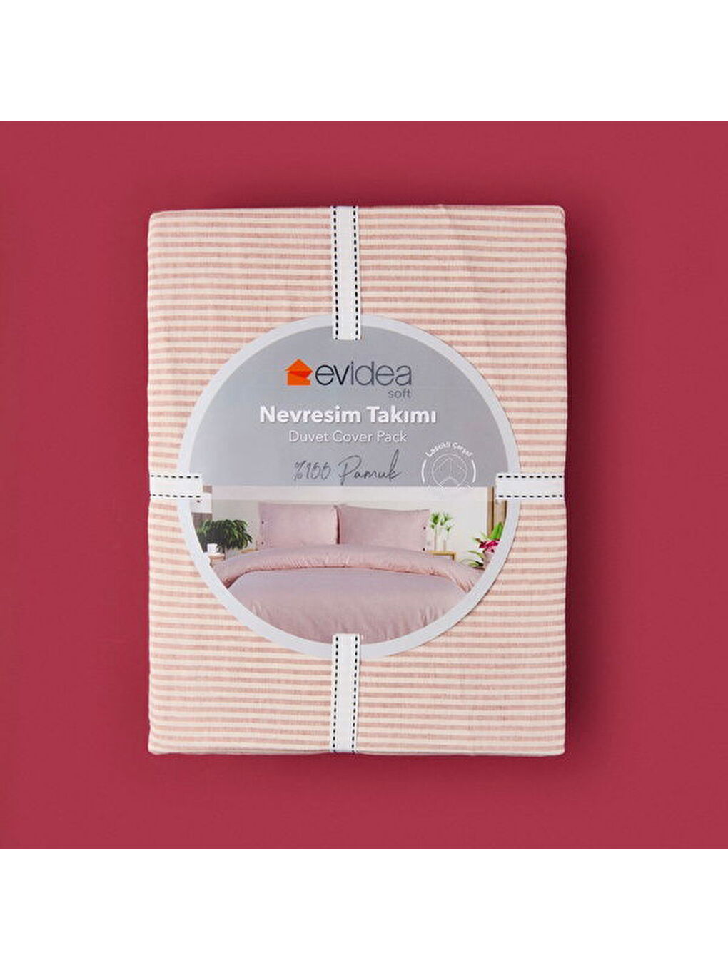 Kahverengi Soft Stripe Tek Kişilik Nevresim Takımı - Kiremit-2