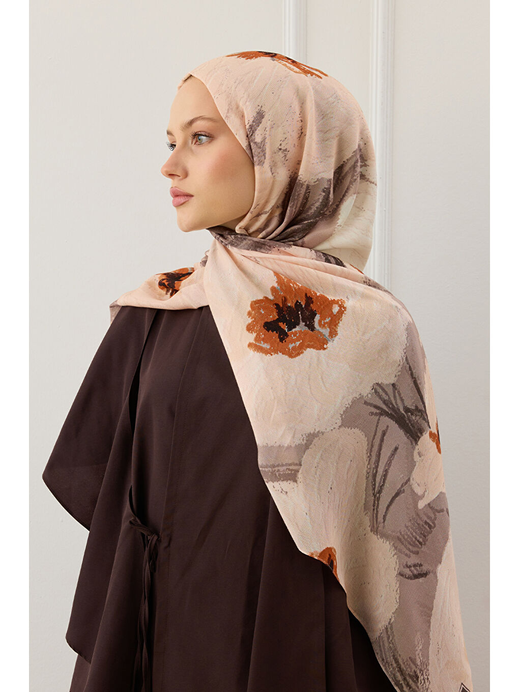 Modal Brush Şal Bucket Bej-3