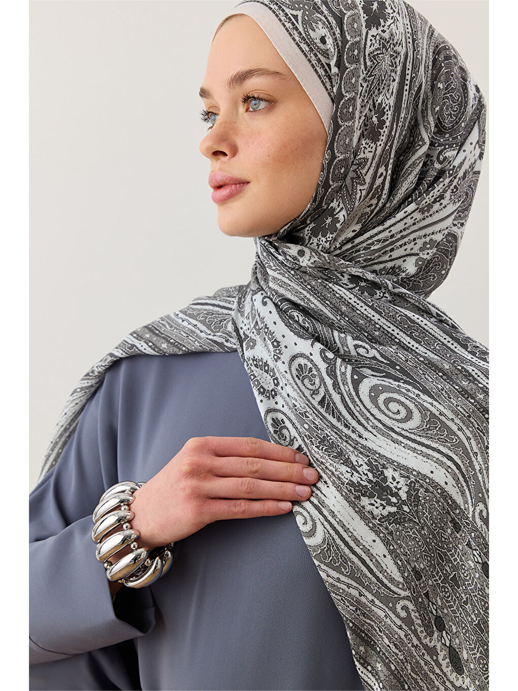 Deluxe Summer Şal Noa Gri-3