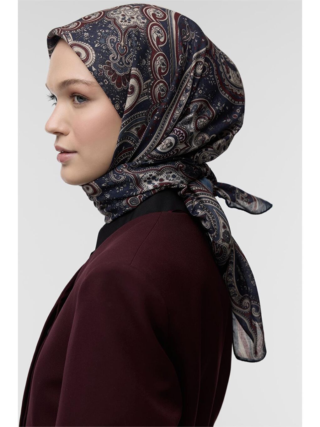 Antrasit Desenli Pamuk Eşarp Sitara-9