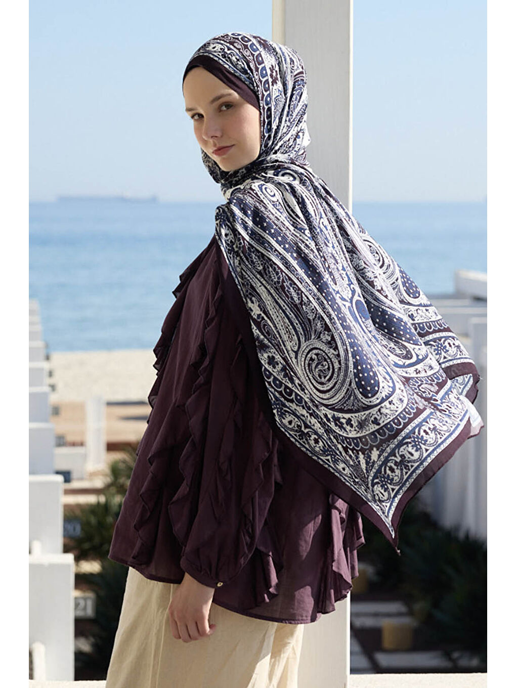 Deluxe Summer Şal Noa Lacivert