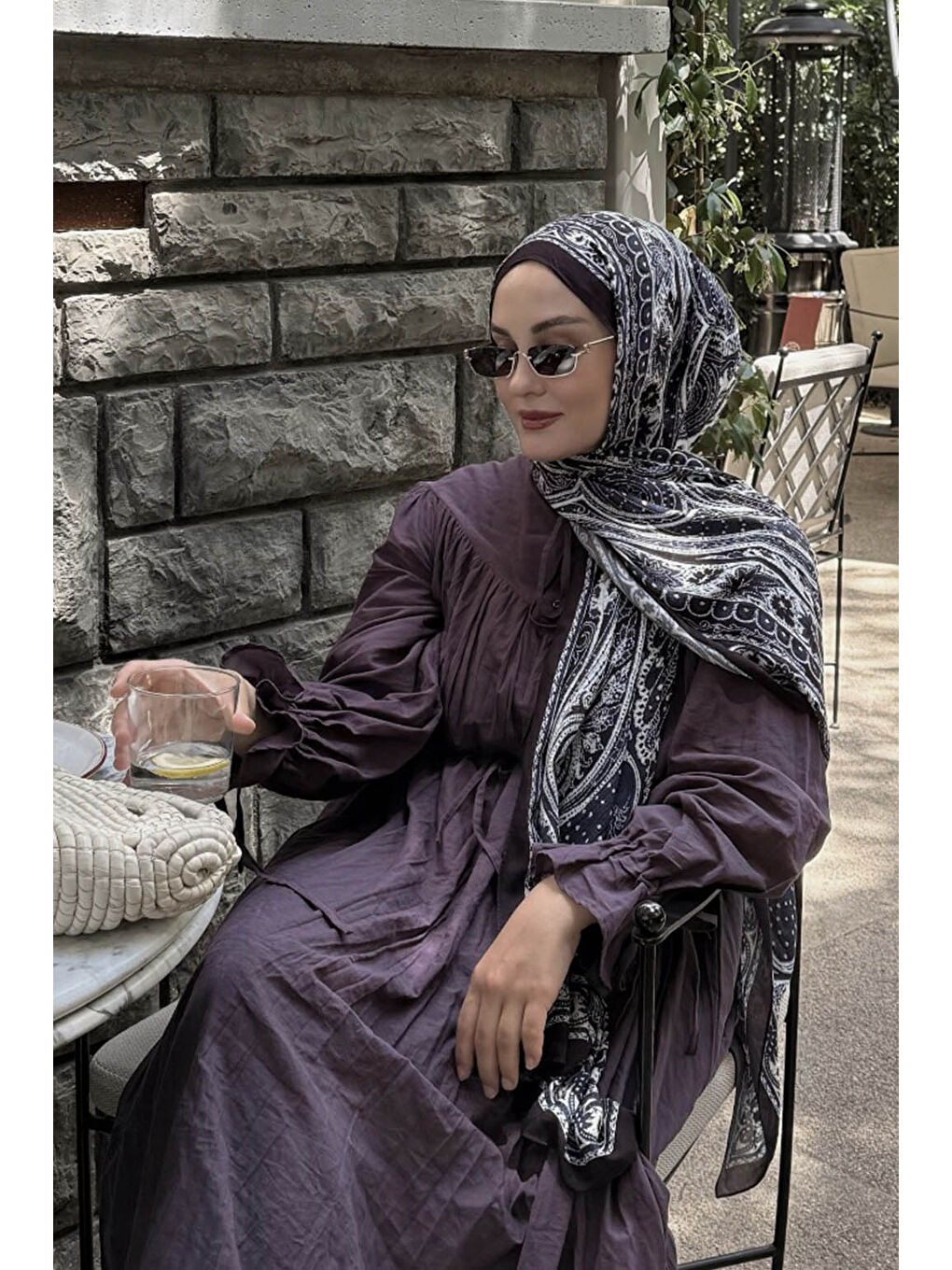 Deluxe Summer Şal Noa Lacivert-9