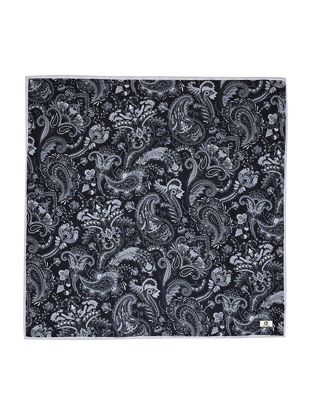 Siyah Desenli Pamuk Eşarp Black Dream-8
