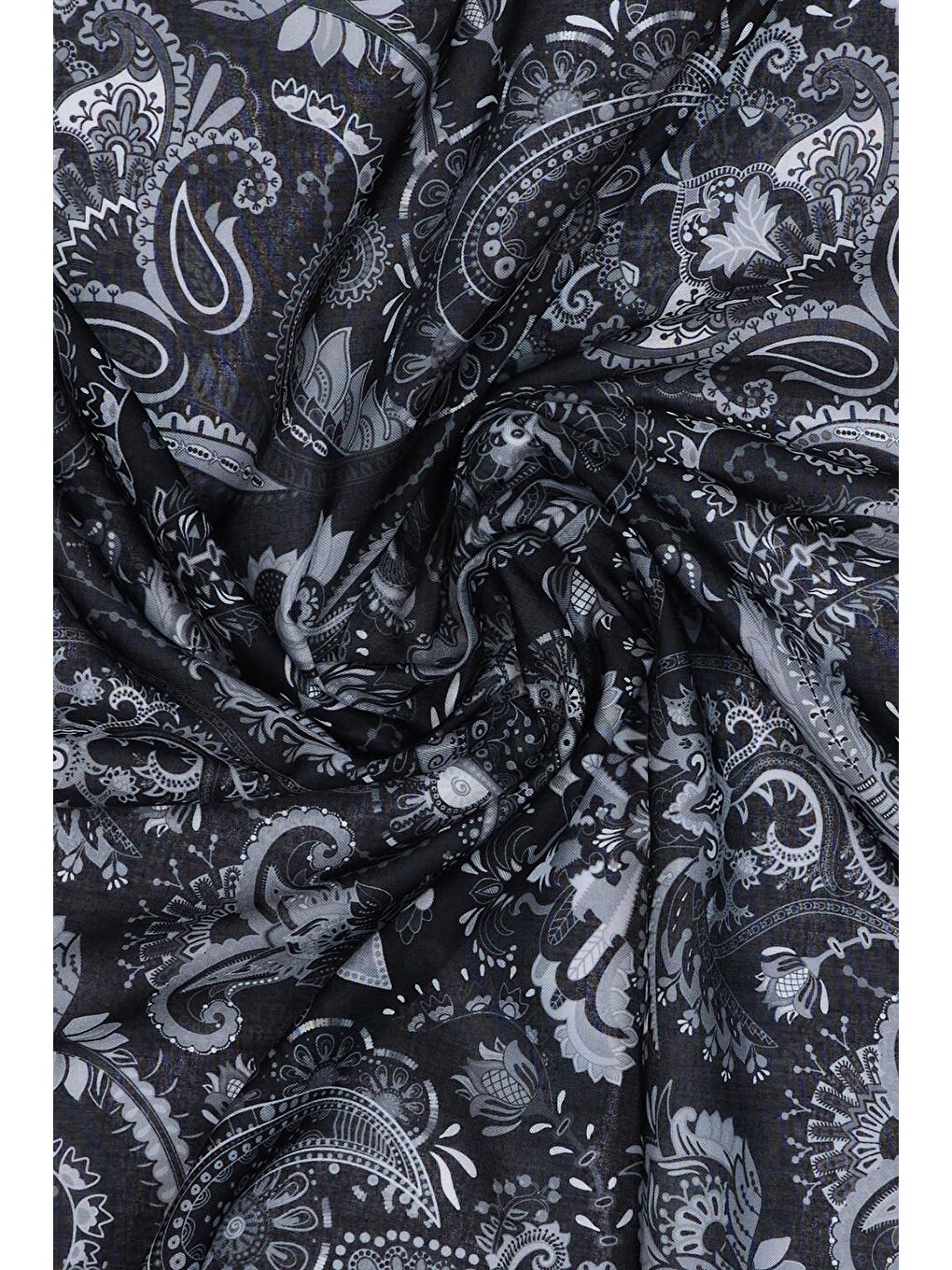 Siyah Desenli Pamuk Eşarp Black Dream-9
