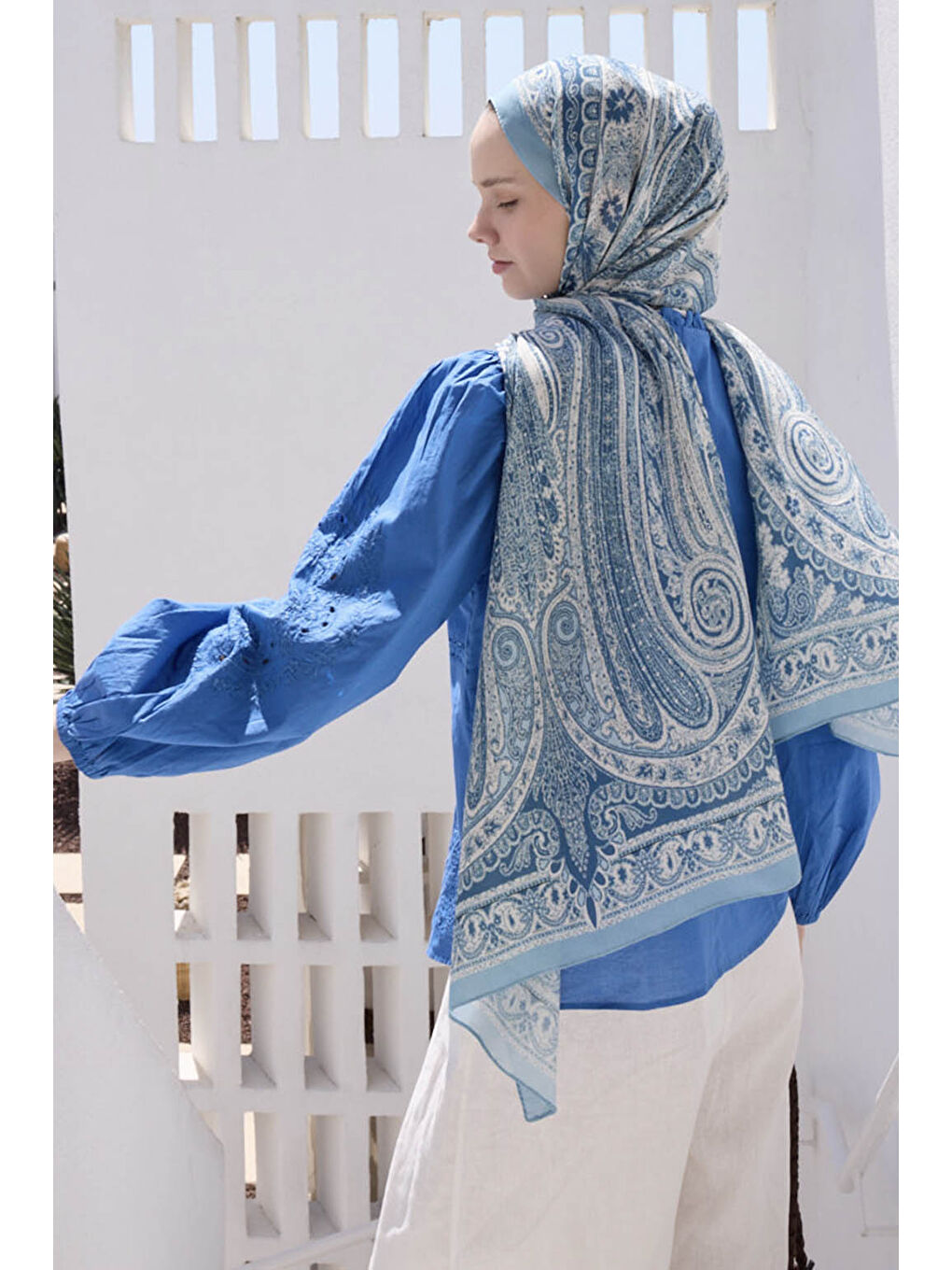 Deluxe Summer Şal Noa Soft Mavi-1