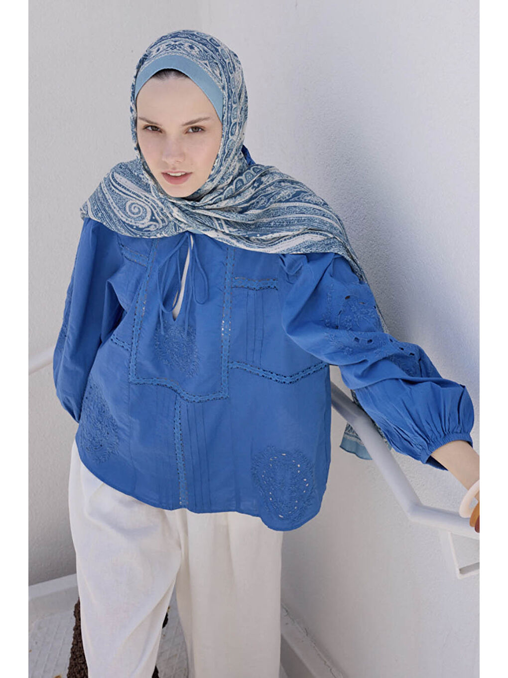 Deluxe Summer Şal Noa Soft Mavi-3