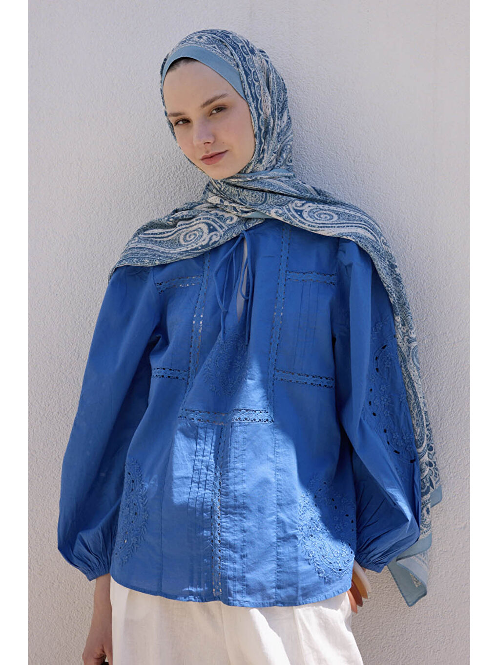 Deluxe Summer Şal Noa Soft Mavi-4