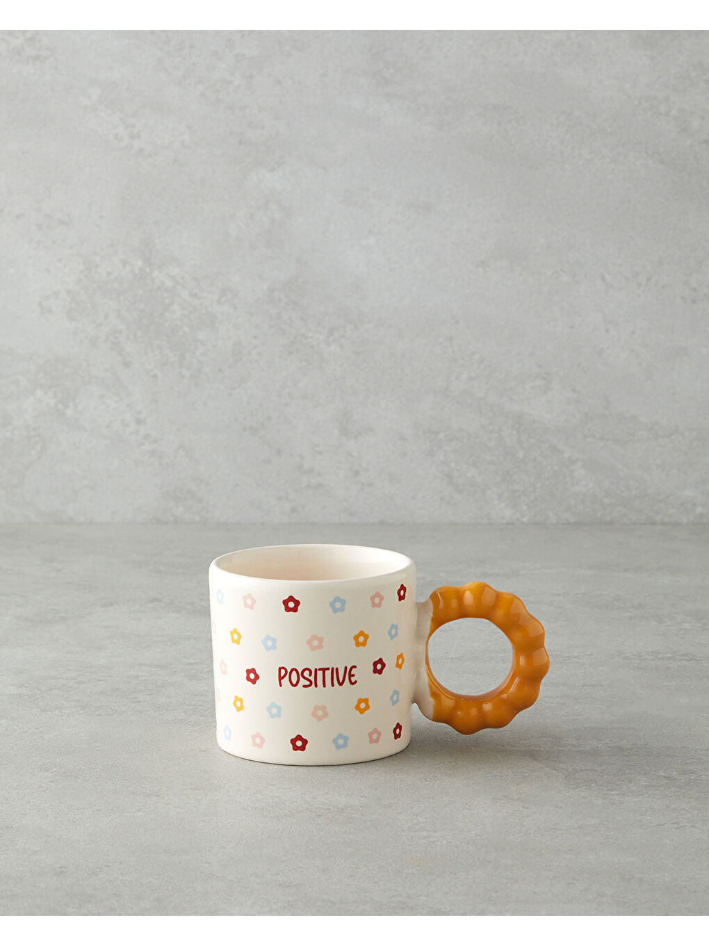 Beyaz Positive Seramik Kupa 260 ml Renkli