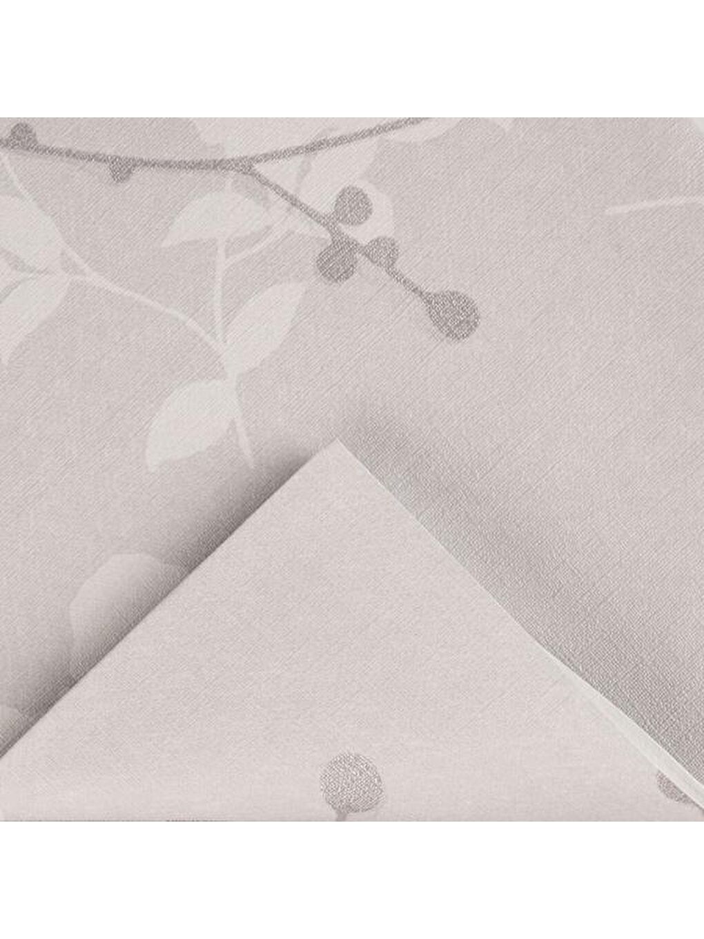 Soft Dertsiz Yaprak Desenli Pvc Masa Örtüsü - Gri - 140x200 cm-2