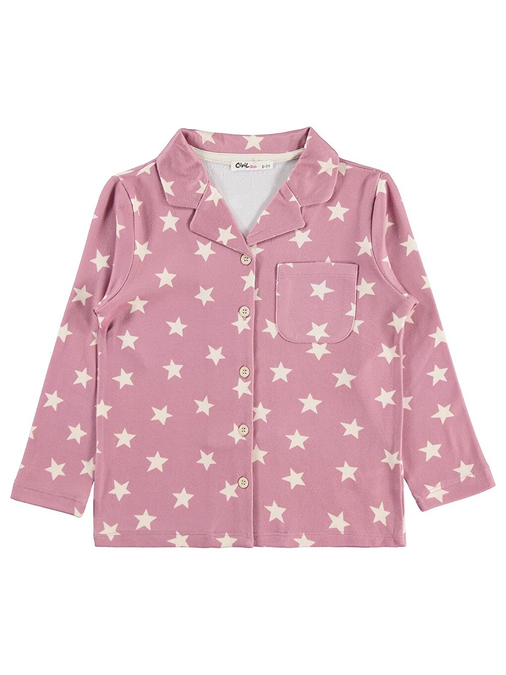 Girls Yıldızlı 6-9 Yaş Pijama Takımı - Pembe-2