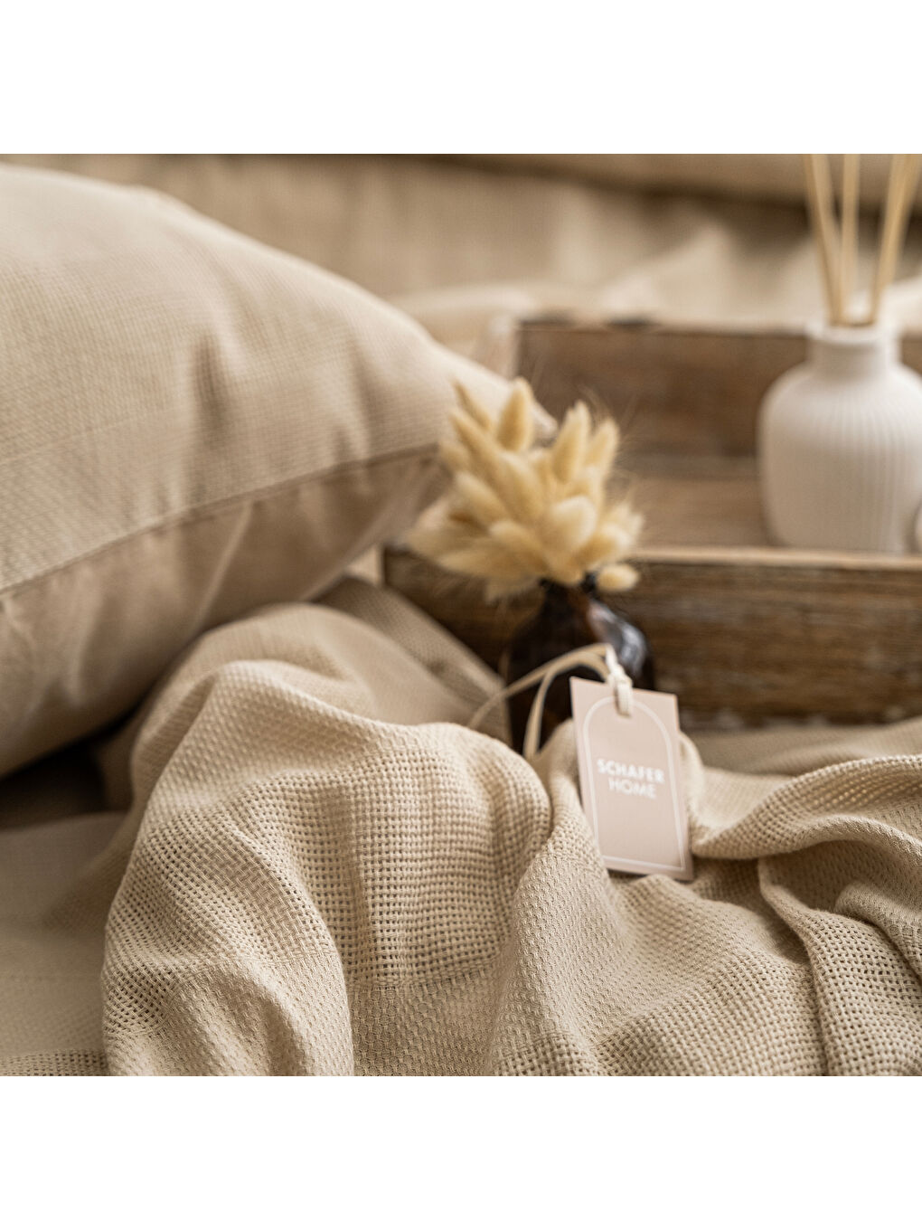 Kahverengi Home Etamine Pamuk ÇK Nevresim Takımı 4 Parça-Cappuccino-2