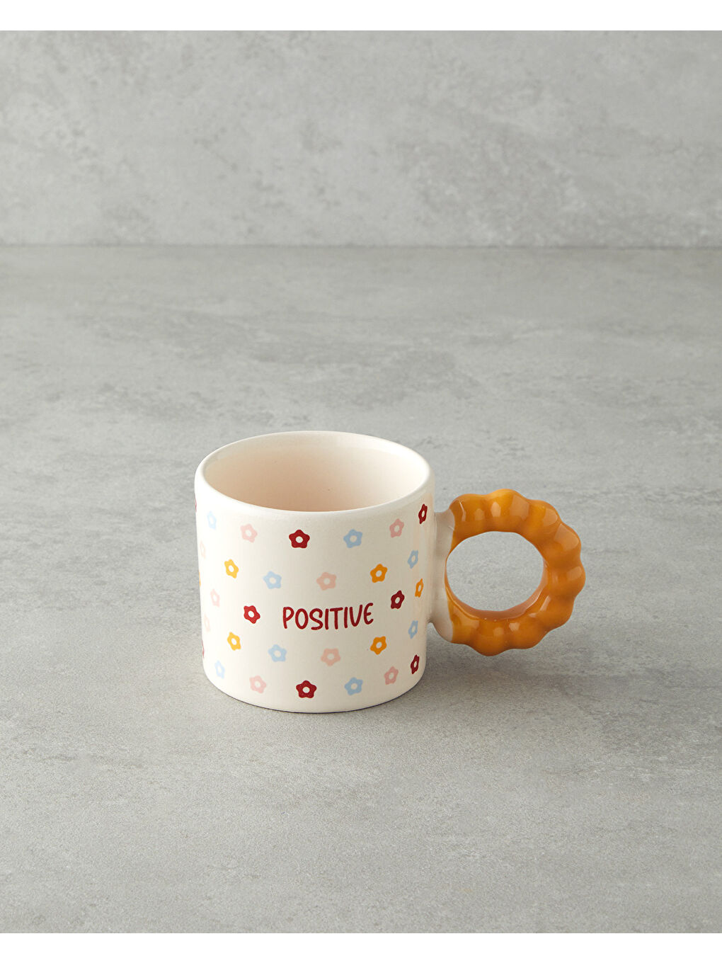 Beyaz Positive Seramik Kupa 260 ml Renkli-1