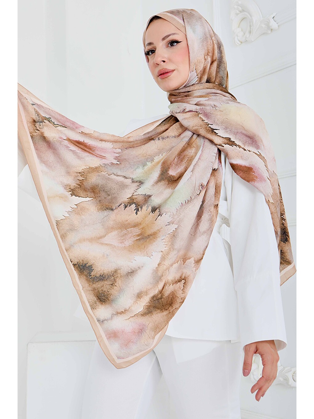 Pembe Natural Harmony Bambu Crash Şal Somon - 27914-SOMON-2