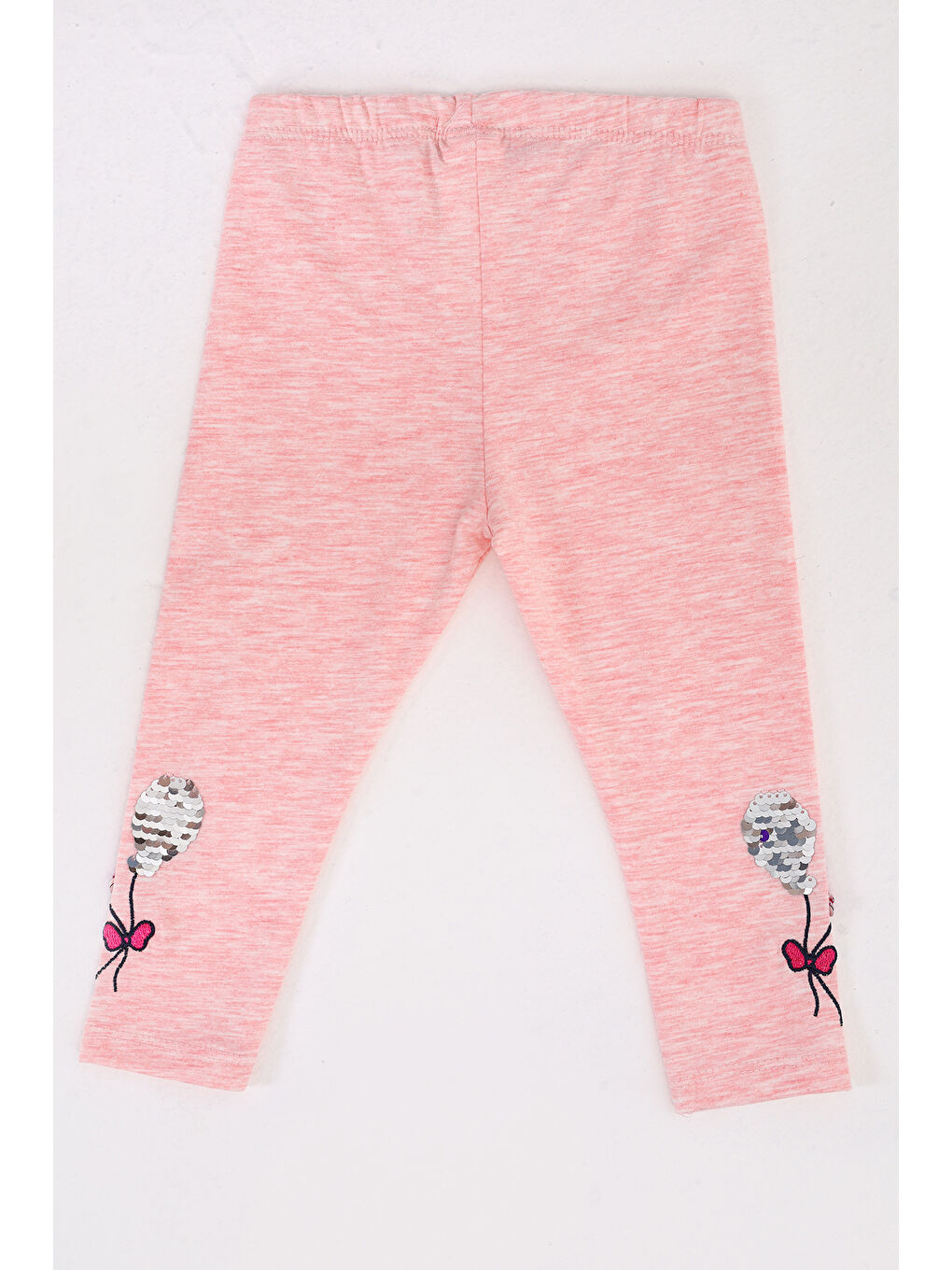 Pembe Kız Çocuk Paçası Çevirmeli Pullu Tayt-3